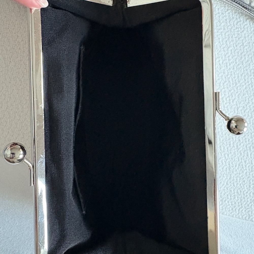 Coach Signature Pattern Cream and Gray Clutch - Picture 4 of 4